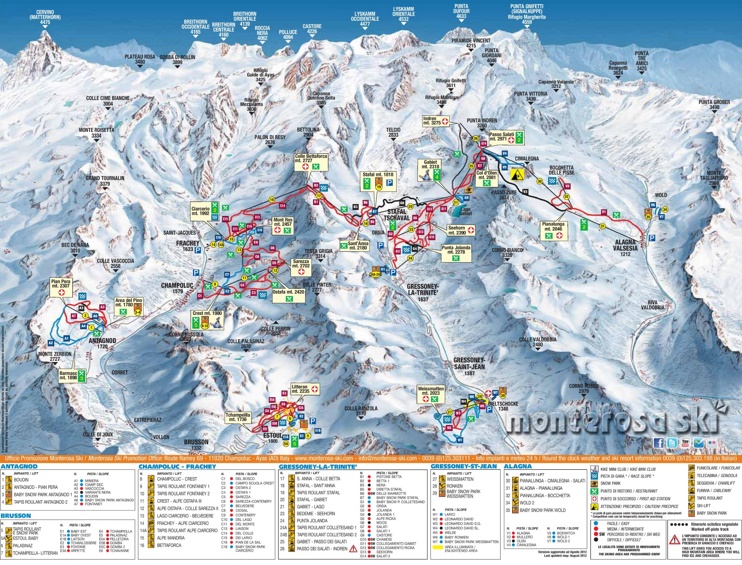 Monte Rosa piste map