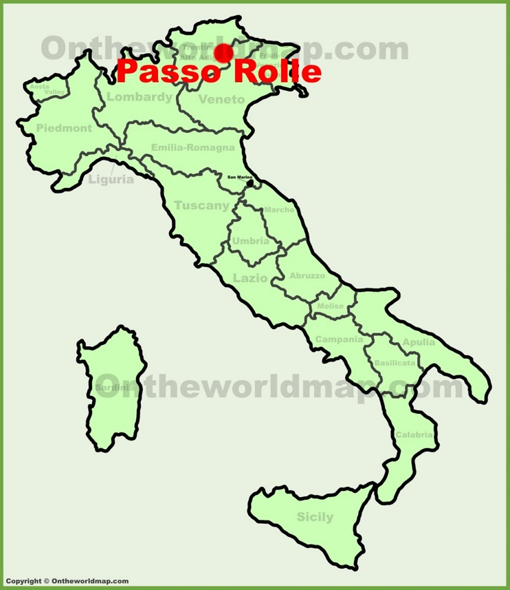 Passo Rolle location on the Italy map
