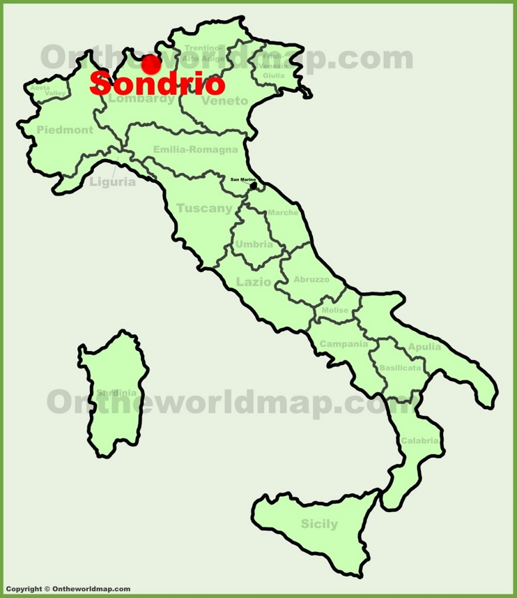 Sondrio location on the Italy map
