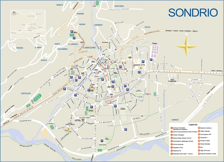 Sondrio town map