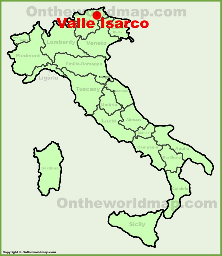 Valle Isarco location on the Italy map