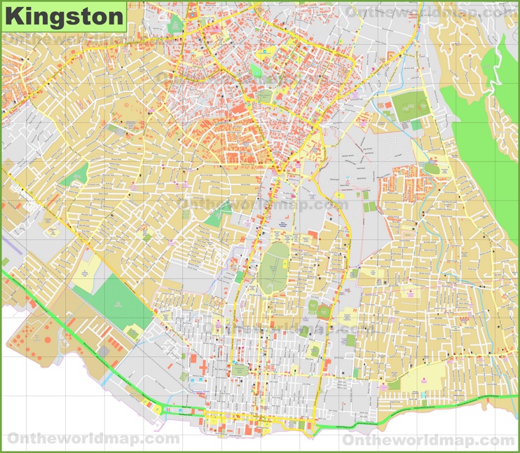 Kingston city center map