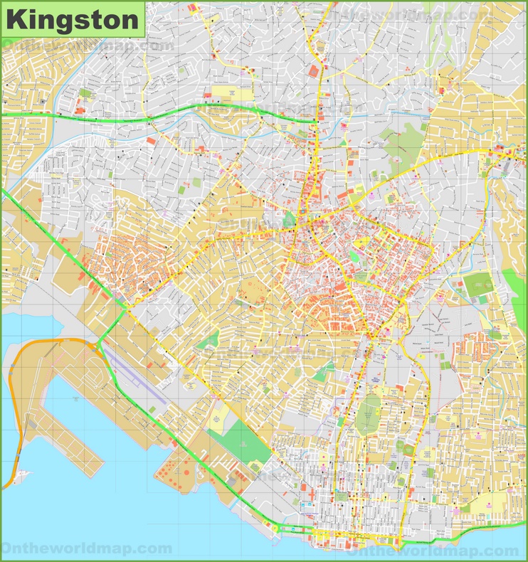 Large detailed map of Kingston