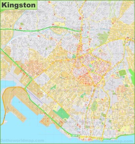 Large detailed map of Kingston