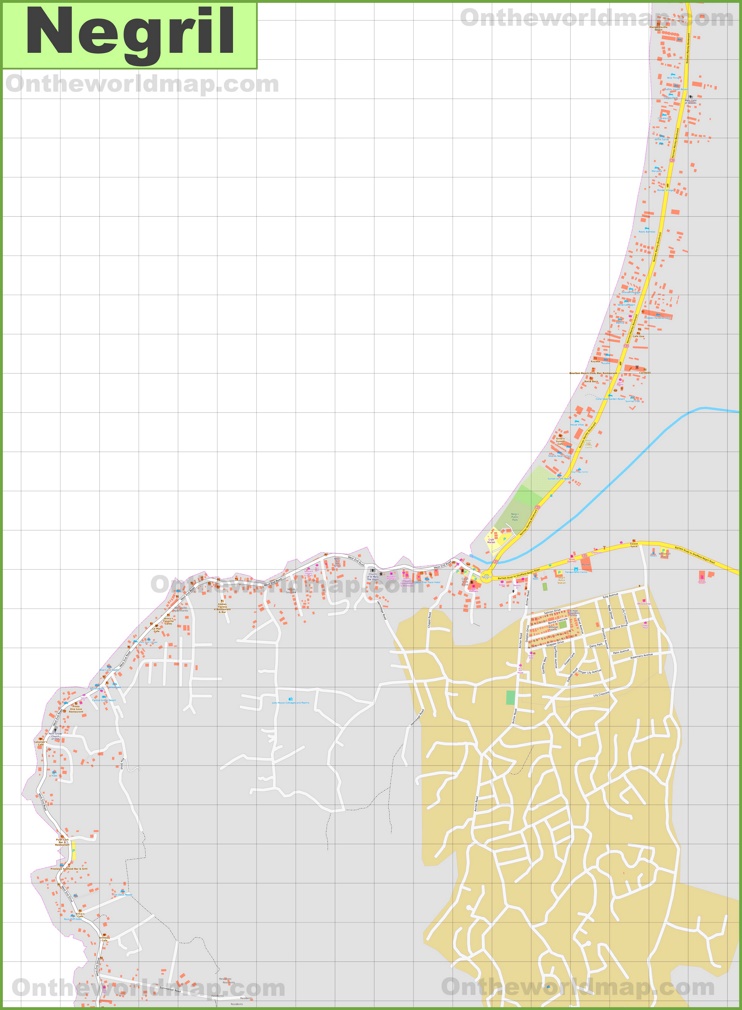 Large detailed map of Negril
