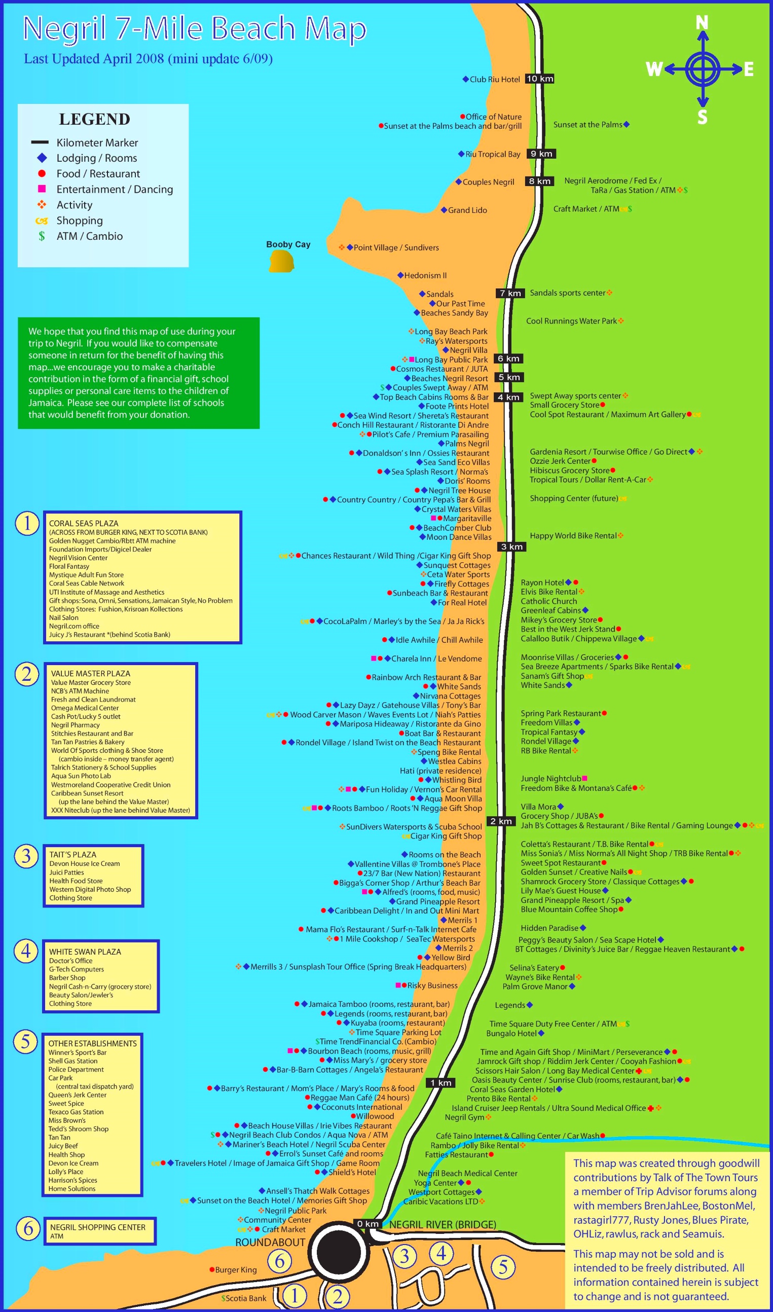 Map of hotels in negril jamaica