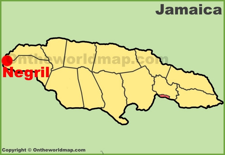 Negril location on the Jamaica Map