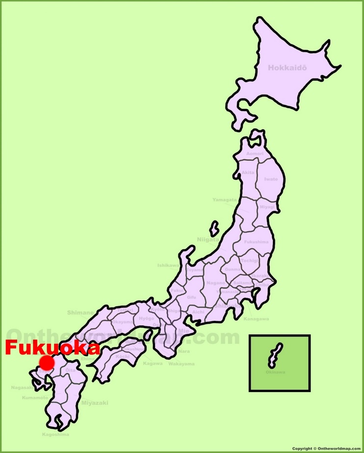 Fukuoka location on the Japan Map