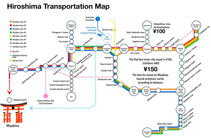 Hiroshima transport map