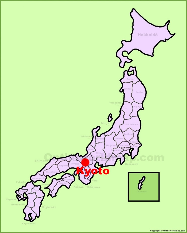 Kyoto location on the Japan Map