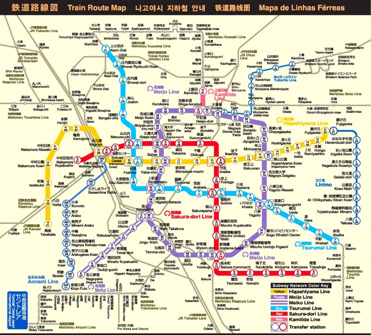 Nagoya rail map