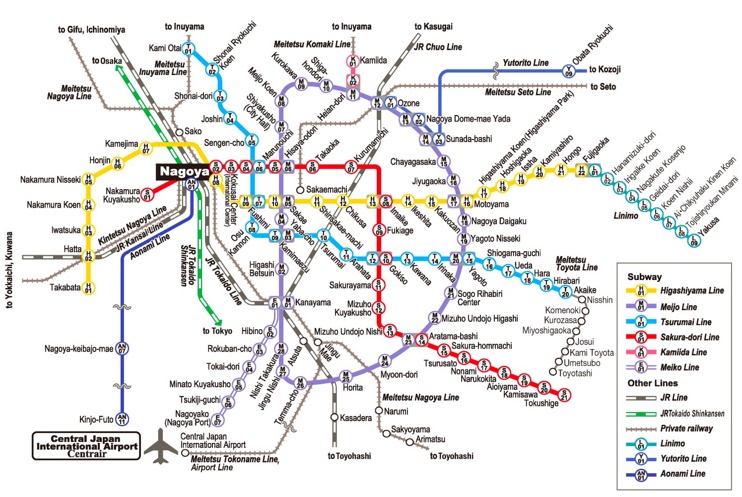 Nagoya subway map