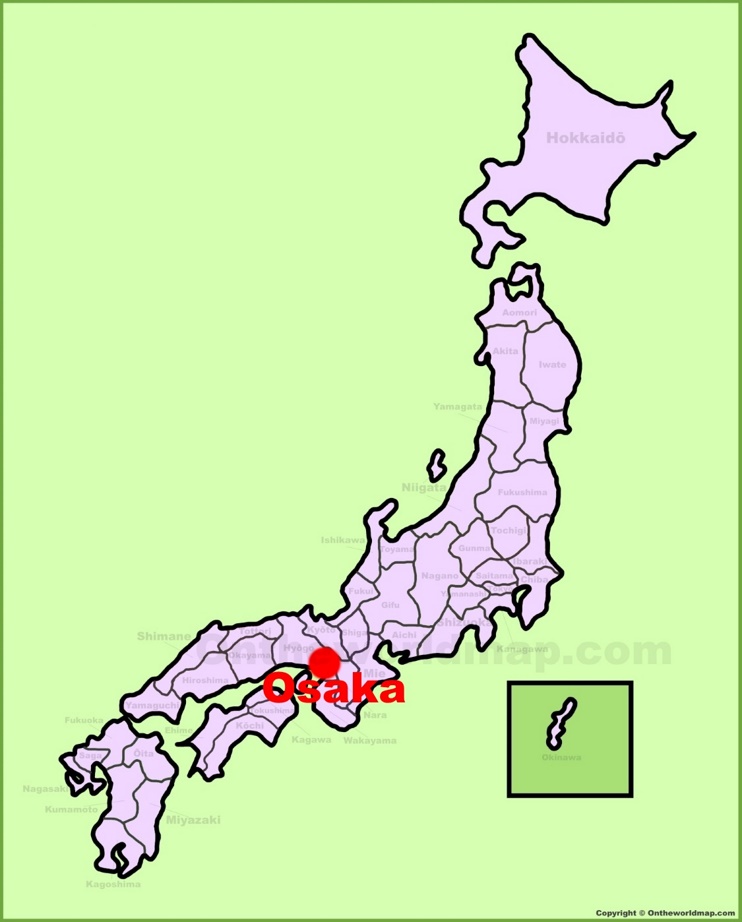 Osaka location on the Japan Map