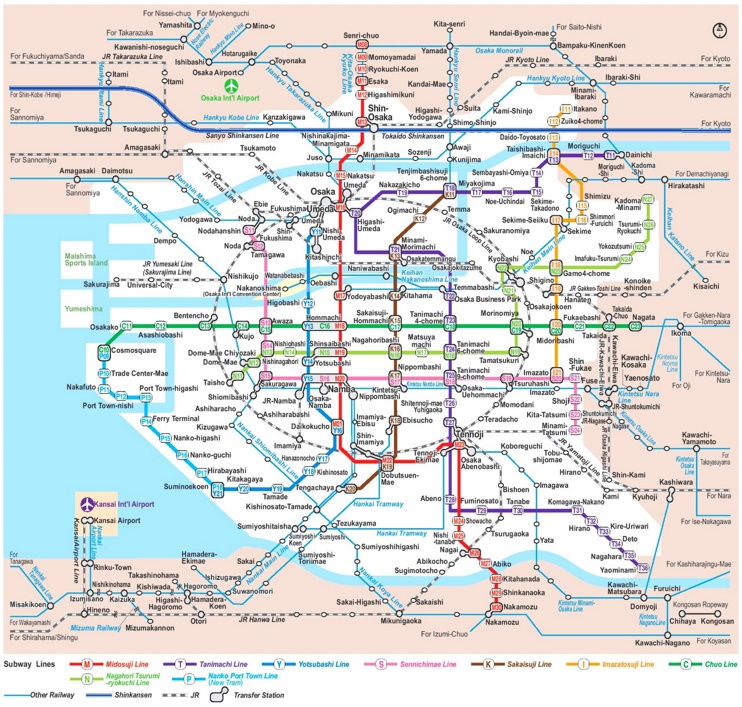 Osaka rail map