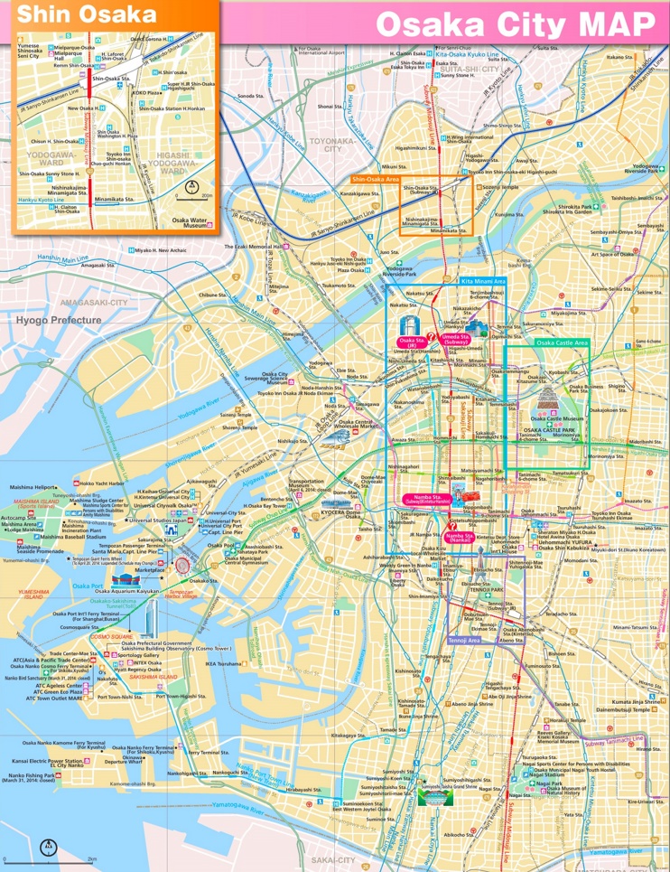 Osaka sightseeing map