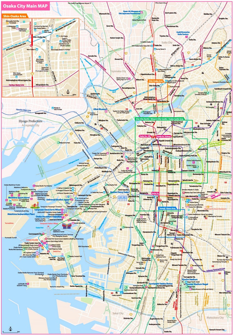 Osaka tourist map
