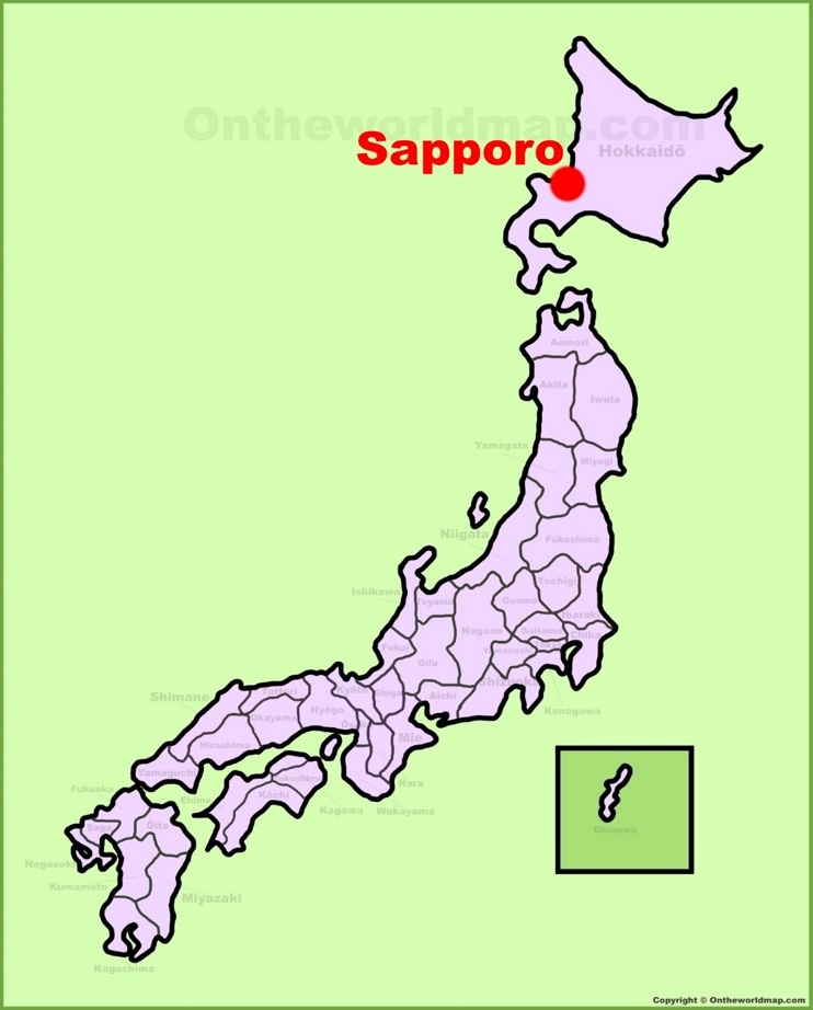 Sapporo location on the Japan Map
