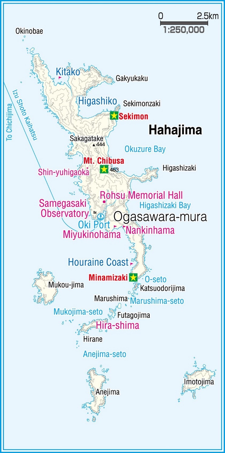 Hahajima Island map