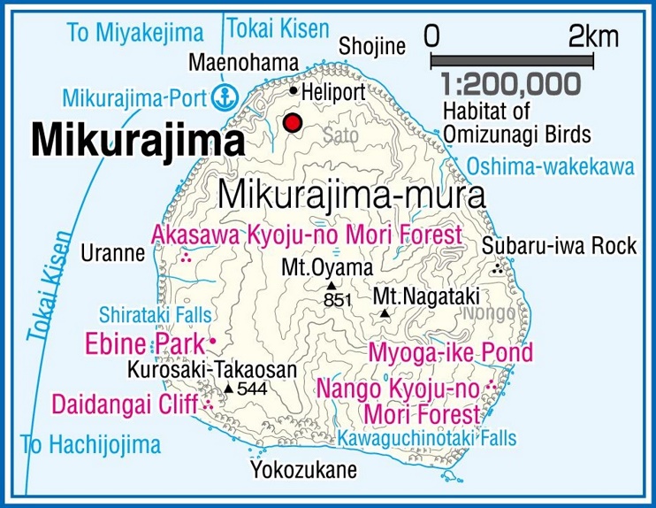 Mikurajima Island map