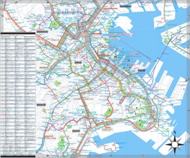 Yokohama bus map