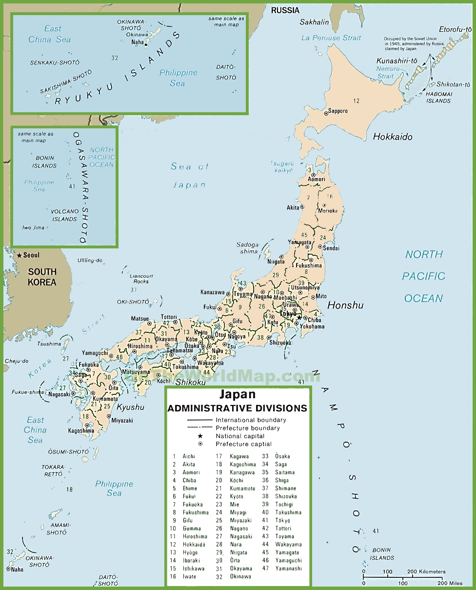Map Of Japan Regions And Cities - Map of world