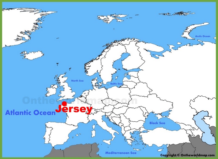 Jersey location on the Europe map