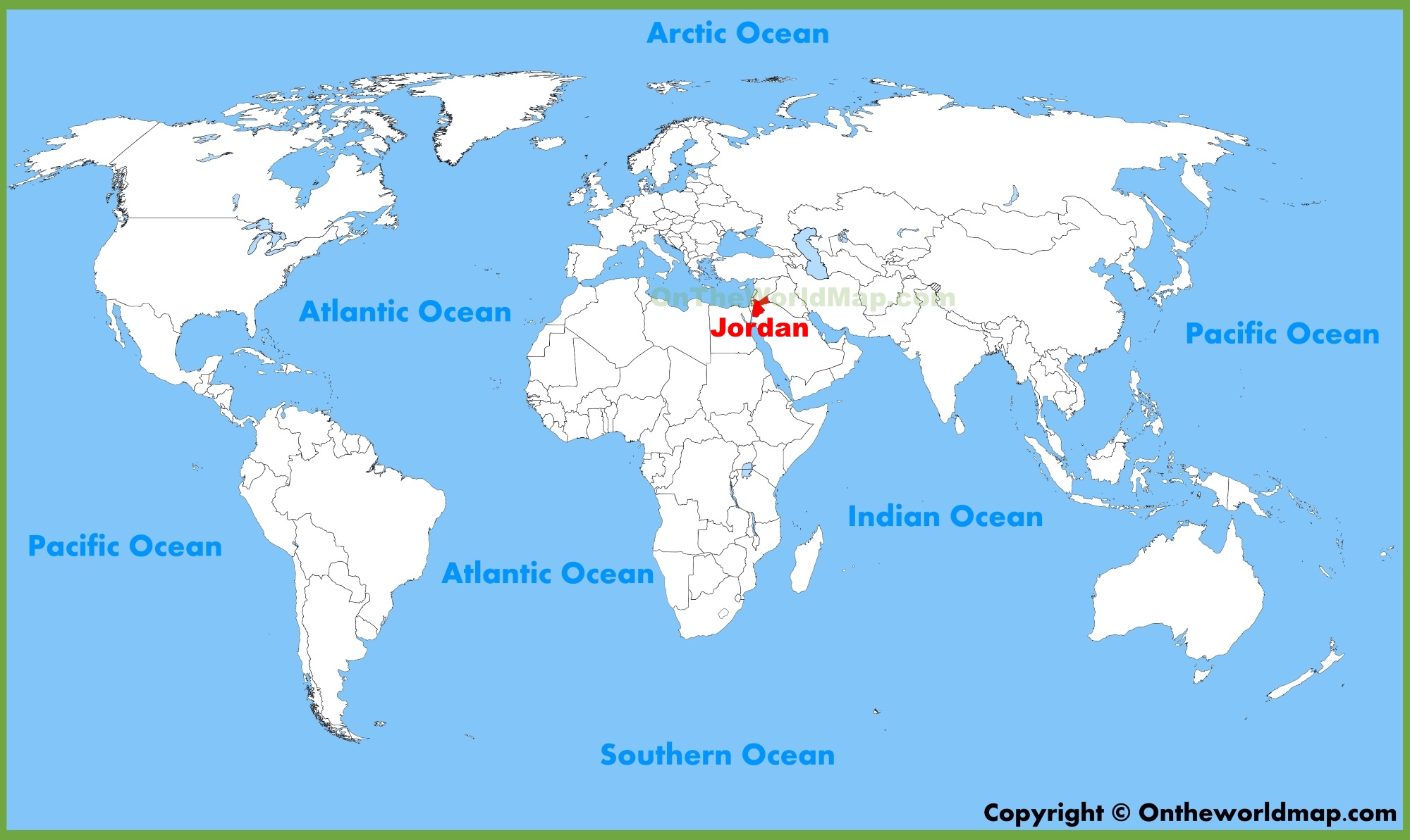 Underskrift genetisk Kan beregnes Jordan location on the World Map