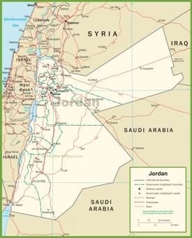 Jordan political map