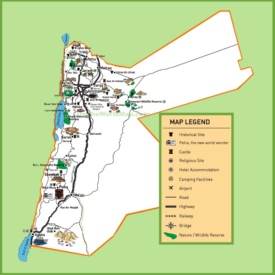 Jordan tourist map