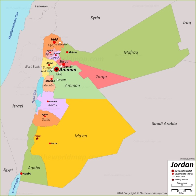 Jordan Map Maps Of Jordan   Map Of Jordan Max 