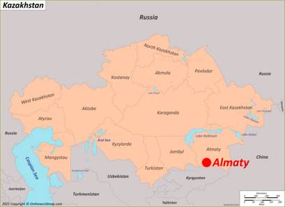Almaty Location Map