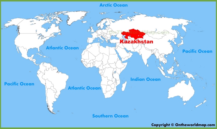 Kazakhstan location on the World Map