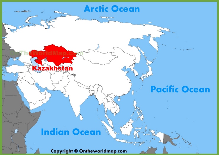 Kazakhstan location on the Asia map