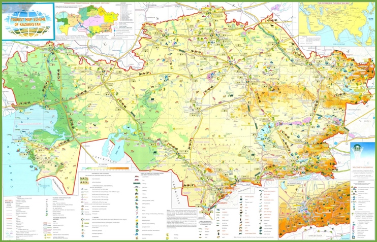 Kazakhstan tourist map