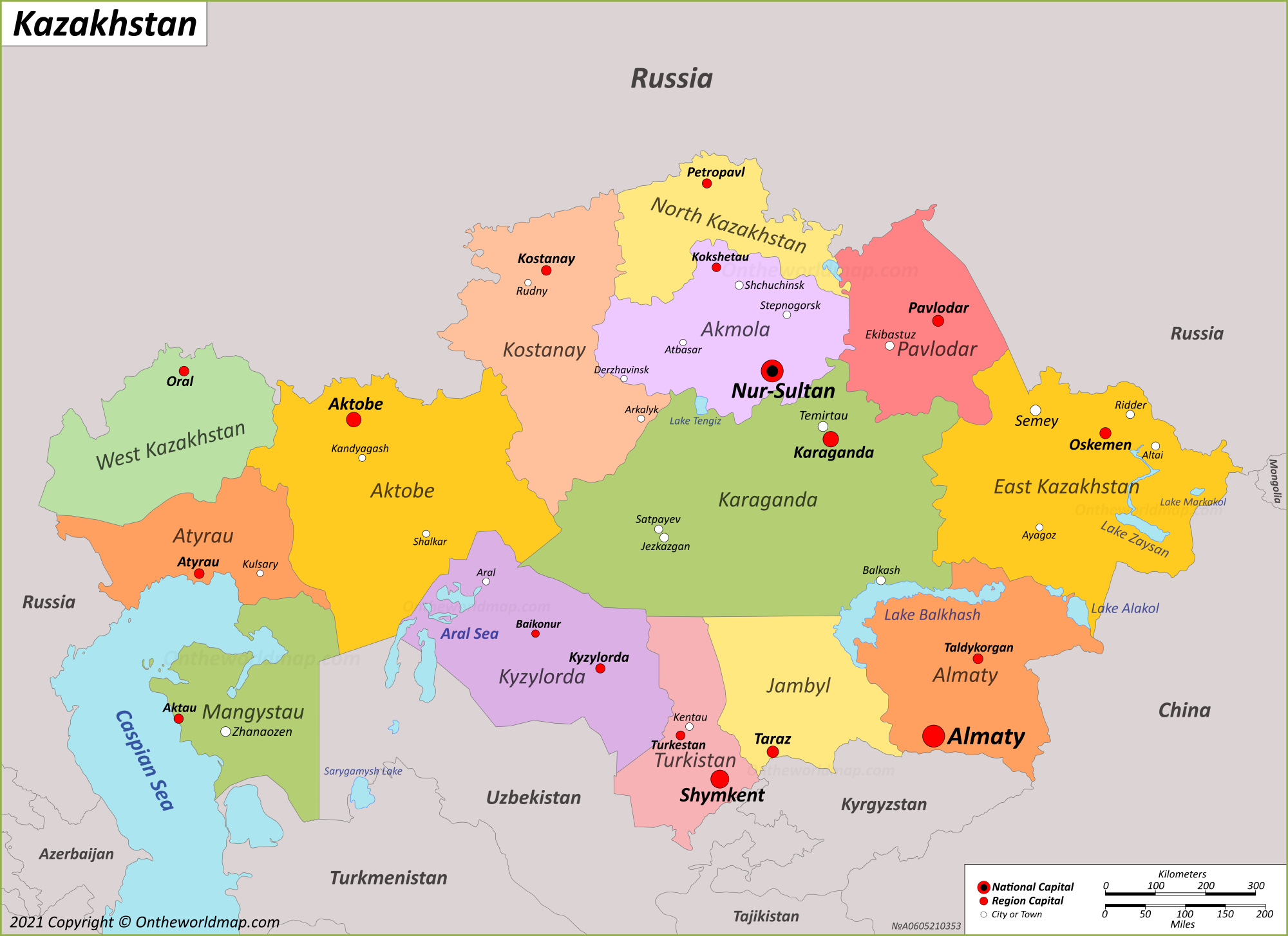 U En Se Proti Ned V Ra Kazakhstan On World Map Ot St Proto E Senzor   Map Of Kazakhstan 