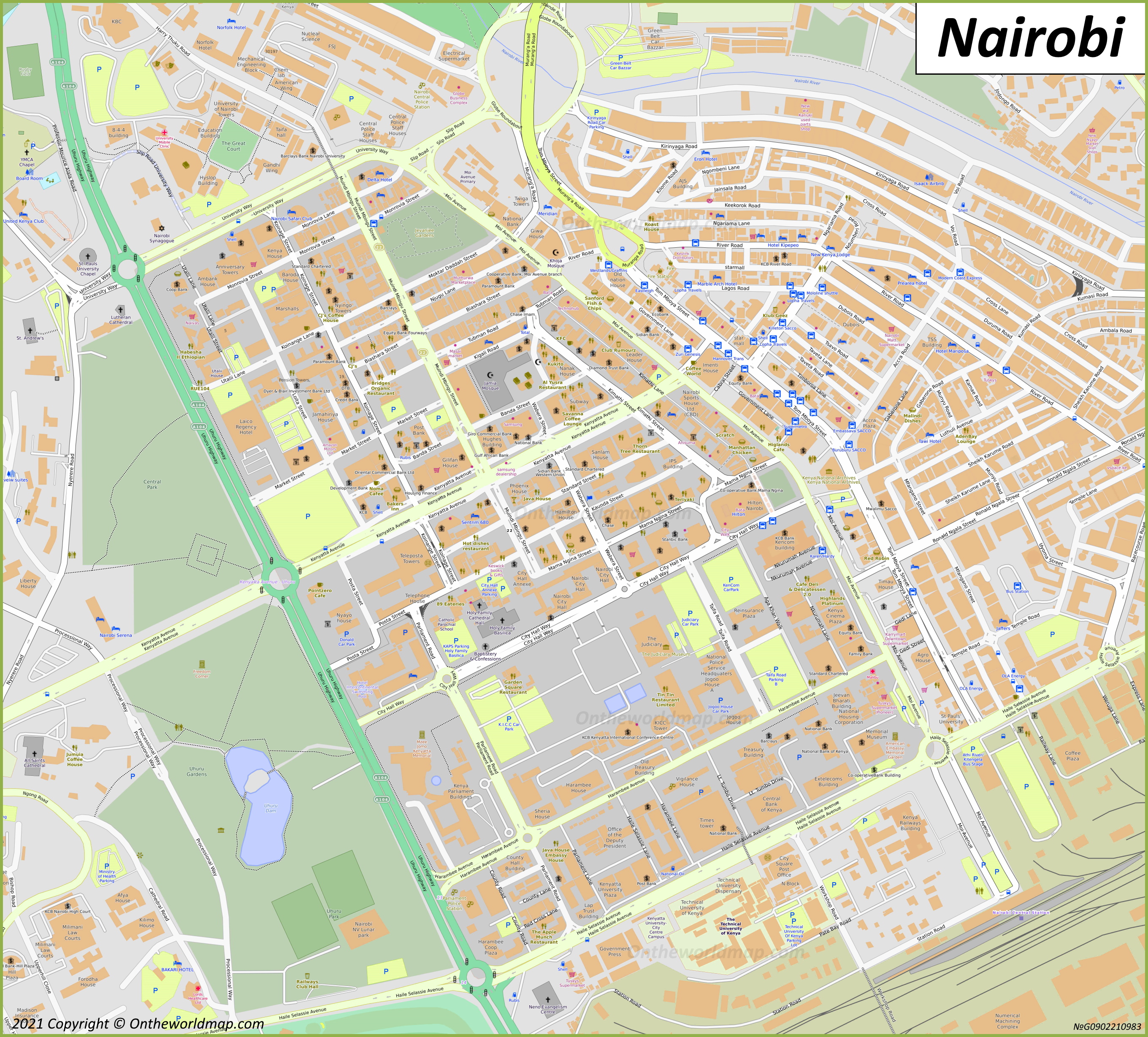 Nairobi City Center Map