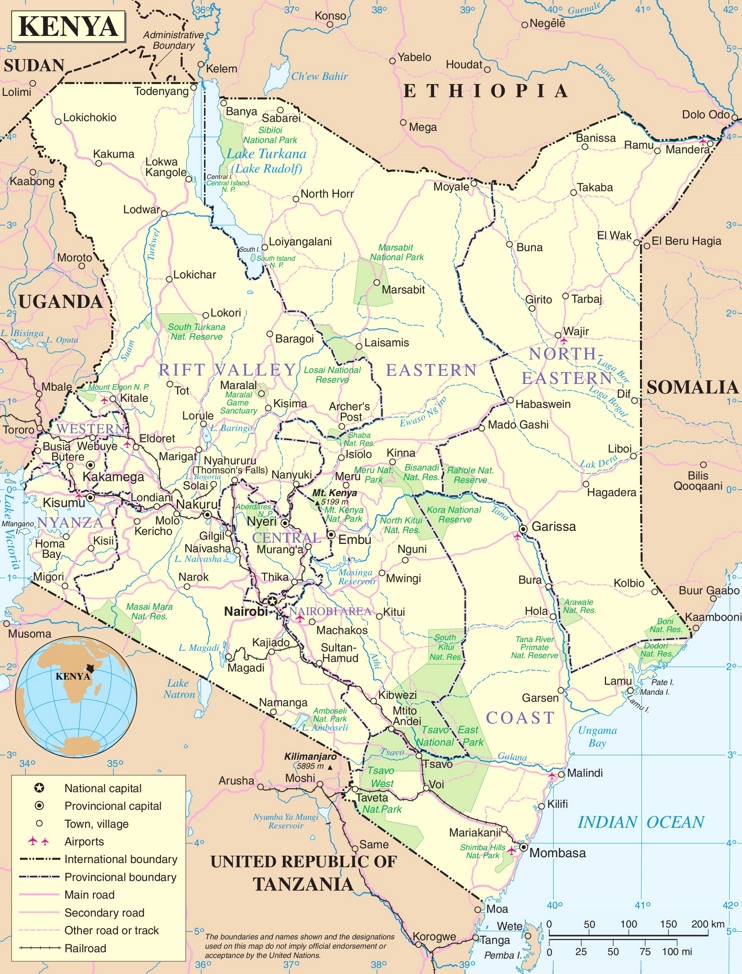 Kenya political map