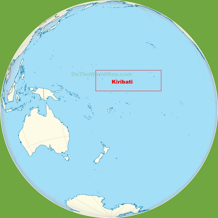 Kiribati location on the Pacific Ocean map