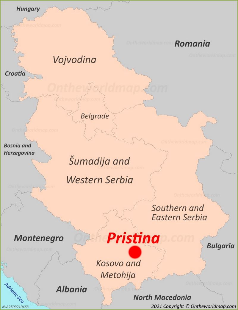 Pristina Location On The Serbia Map