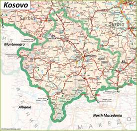 Detailed Tourist Map of Kosovo