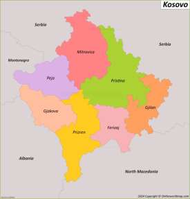 Kosovo Districts Map