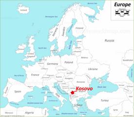 Kosovo Location On The Europe Map