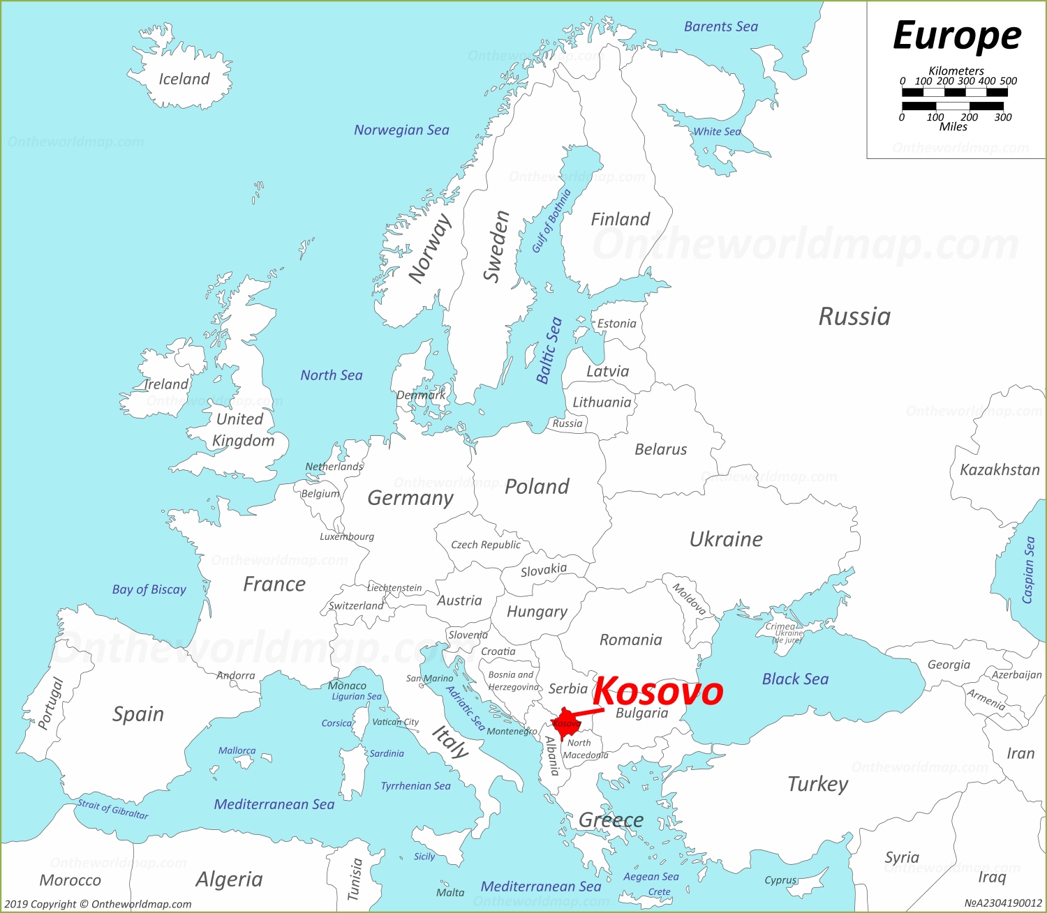 Kosovo Location On The Europe Map 