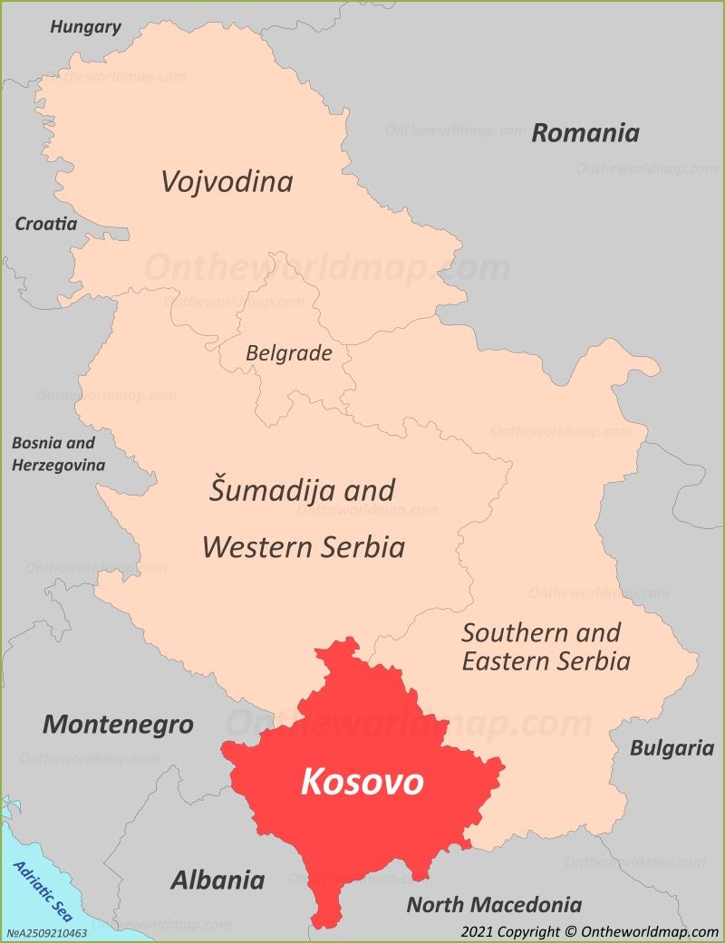 Kosovo Location On The Serbia Map