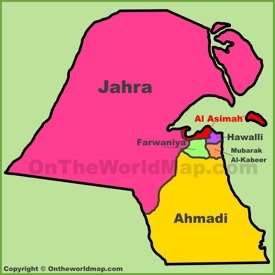 Administrative map of Kuwait