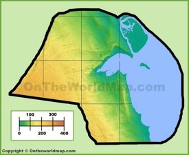 Kuwait physical map