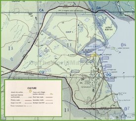 Topographic map of Kuwait