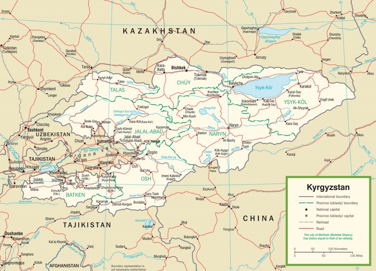 Kyrgyzstan political map