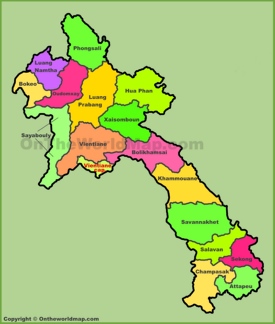 Administrative map of Laos