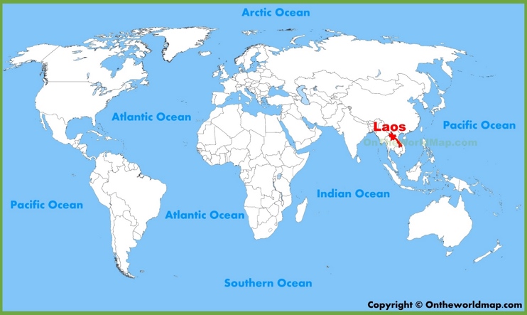 Laos location on the World Map